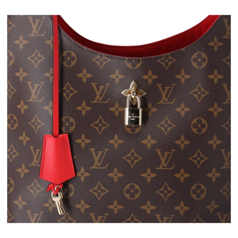 Louis Vuitton M43630 Flower Hobo Shoulder Bag Brown Monogram Red - Picture 6 of 16